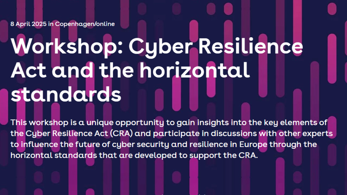 Workshop: Cyber Resilience Act and the horizontal standards