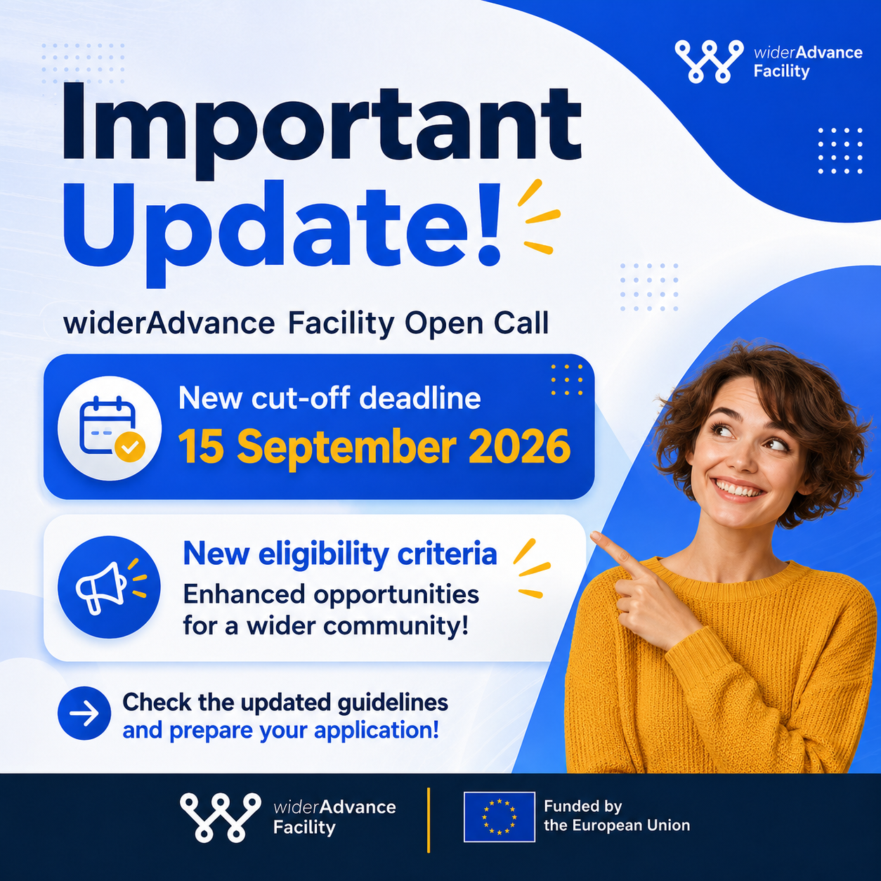 widerAdvance Facility applications open until 15 September 2026